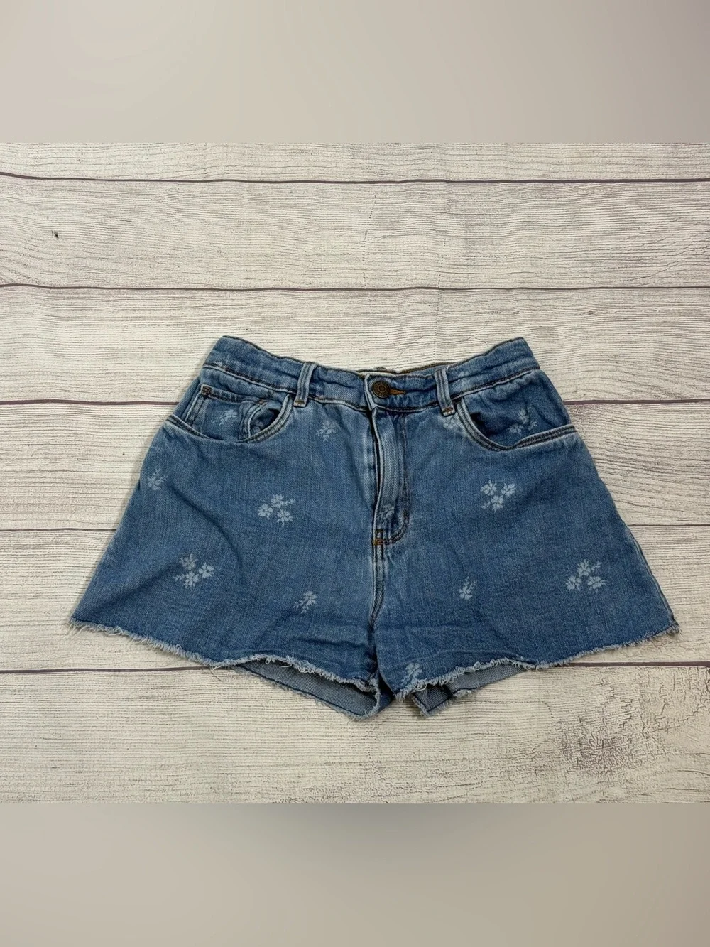 OshKosh B'gosh Blue Floral Denim Cutoff Shorts